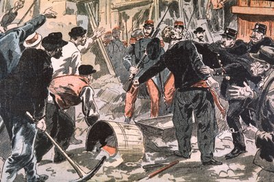 Lutte entre grévistes bretons et forces de l