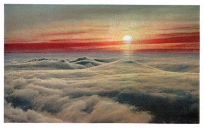 Lever de soleil au-dessus des nuages, c.1930 (impression) - Unbekannter Künstler