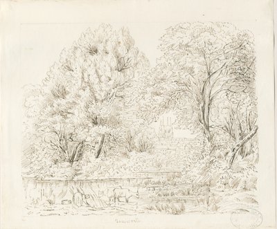 Tamworth - Vue rurale : dessin à l