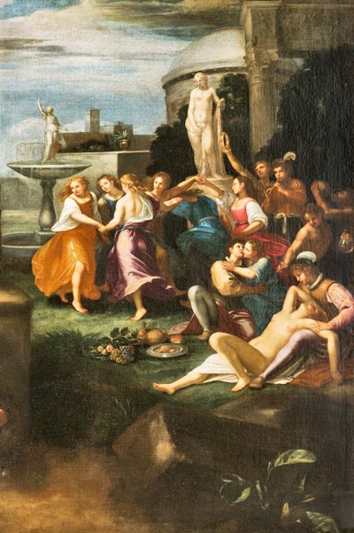 Tentations de Saint Jérôme, (détail), par auteur émilien inconnu (huile sur toile) - Unbekannter Künstler
