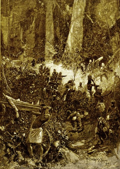 La guerre des Ashanti de 1900 : Un combat dans la forêt - Unbekannter Künstler