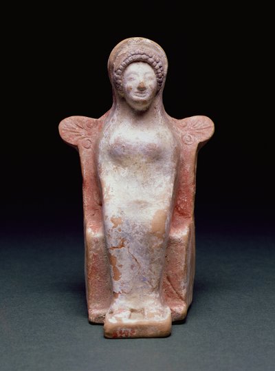 La déesse Athéna, grecque, vers 490 av. J.-C. (terre cuite et pigment) - Unbekannt