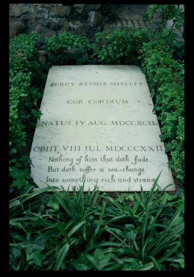 La tombe de Percy Bysshe Shelley (1792-1822) (photo n/b) - Unbekannt