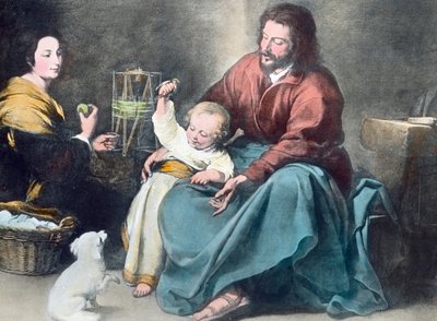 La Sainte Famille avec le petit oiseau - Unbekannter Künstler