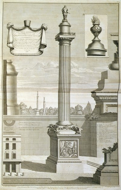 Le Monument conçu par Christopher Wren - Unbekannt