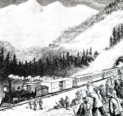Le chemin de fer du Pacifique dans les montagnes de la Sierra Nevada - Unbekannt