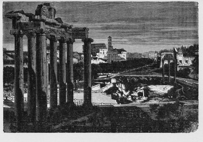 Le Forum Romain entouré des ruines de plusieurs bâtiments gouvernementaux anciens importants au centre de la ville de Rome. Les citoyens de l