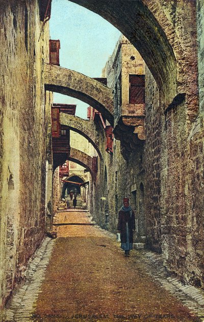 Les stations de la Croix, Jérusalem, début du 20e siècle (carte postale) - Unbekannter Künstler