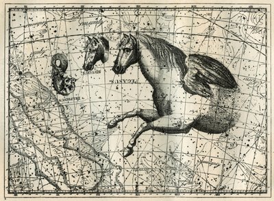 La constellation de Pégase, dessinée comme la moitié antérieure d