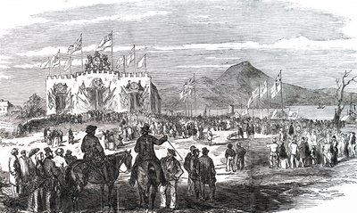 La pose de la première pierre de la gare de Geelong - Unbekannt