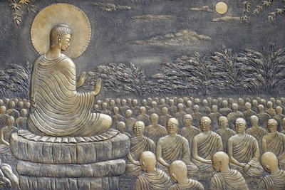 Tinh Xa Ngoc Chau temple bouddhiste, La Vie du Bouddha, Siddhartha Gautama, Bouddha avec des disciples, enseignant, Chau Doc, Vietnam, 2018 - Unbekannt