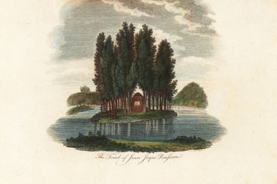 Tombe de Jean-Jacques Rousseau, écrivain français (gravure) - Unbekannter Künstler