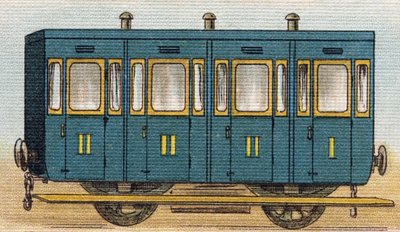 Wagon de train. Gravure dans "Alphabet de ma petite fille". Bernardin-Béchet et Fils, libraires-éditeurs, Paris, vers 1895. Album incassable sur toile. Bibliothèque des Bébés. - Unbekannt