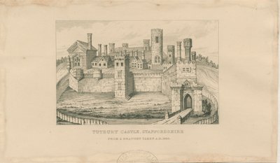 Château de Tutbury : gravure sur acier, 1620 - Unbekannt