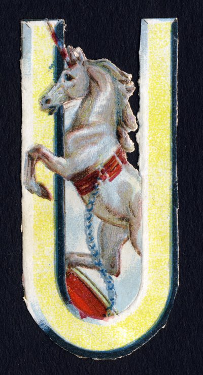 U comme Licorne. Série de 26 chromolithographies gaufrées d