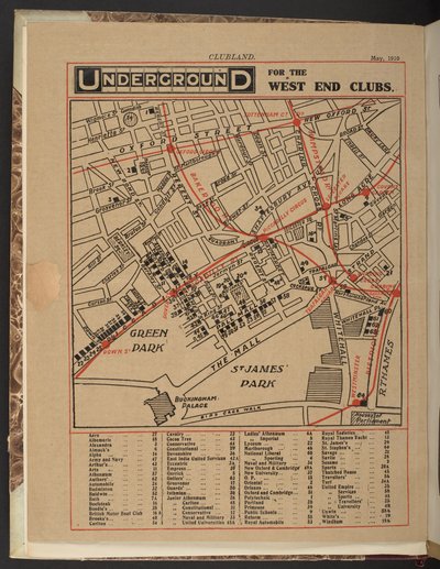 Métro pour les clubs du West End, mai 1910 - Unbekannter Künstler