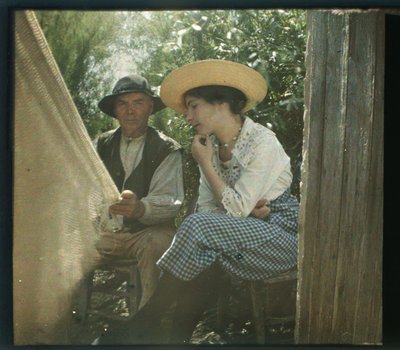Vendée pittoresque : La leçon de filet, août 1919, Longeville, France - Autochrome anonyme - Unbekannter Künstler