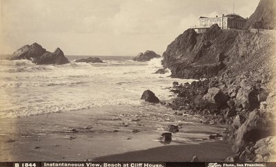 Vue de Cliff House et de la plage en contrebas, San Francisco - Unbekannter Künstler