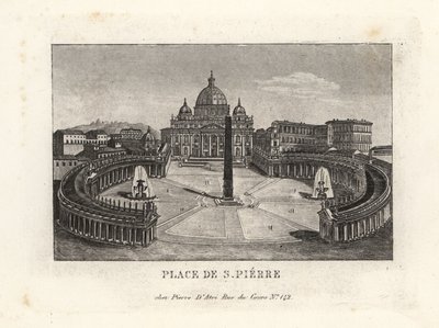 Vue de la place Saint-Pierre, Piazza di S. Pietro, avec la basilique Saint-Pierre et l