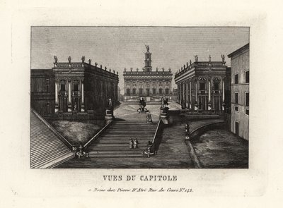 Vue de la colline du Capitole, Piazza del Campidoglio, Palazzo Senatorio, Rome - Unbekannt
