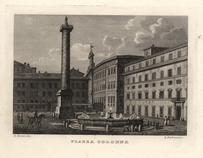 Vue de la Piazza Colonna avec la Colonne de Marc Aurèle, Rome - Unbekannt