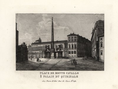 Vue du Palais du Quirinal et de la Place du Quirinal, Rome - Unbekannt