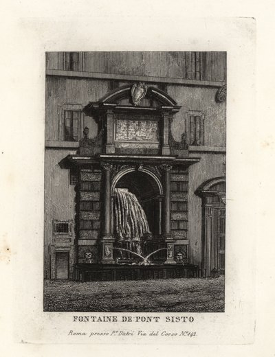 Vue de la fontaine du pont Sisto, Acqua Paola (maintenant sur la Piazza Trilussa), Rome - Unbekannt