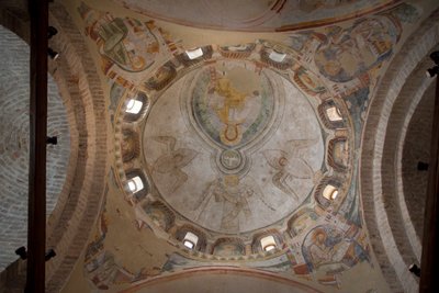 Vue de la fresque dans le Baptistère, Cathédrale de Saint-Étienne, Concordia Saggitaria, province de Venise, Vénétie, Italie - Unbekannter Künstler