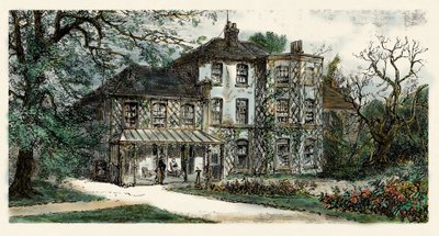 Vue de la maison de Charles Darwin (1809-1882) où il rédigea "The origin of the species". Gravure du 19ème siècle - Unbekannter Künstler