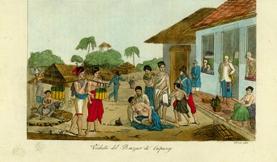 Vue du marché à Kupang, Timor - Unbekannt
