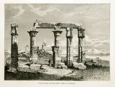 Vue des ruines du temple de Médamoud près de Thèbes, Égypte Illustration de l