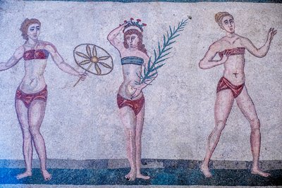 Villa Romana del Casale, Piazza Armerina, Sicile, Italie. Mosaïque. - Unbekannter Künstler