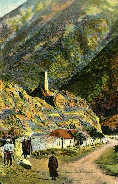 Village dans le Caucase, Russie - Unbekannter Künstler