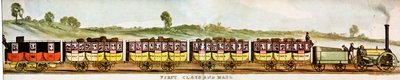 Wagons pour passagers de première classe, chemin de fer Liverpool-Manchester - Unbekannter Künstler