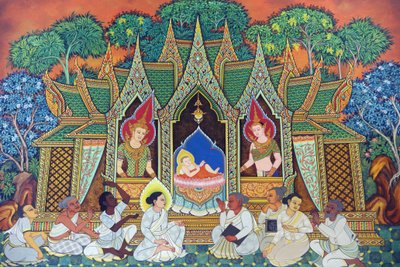 Temple bouddhiste thaïlandais Wat Ananda Metyarama. Naissance de Siddhartha Gautama (connu sous le nom de Bouddha), Singapour - Unbekannt