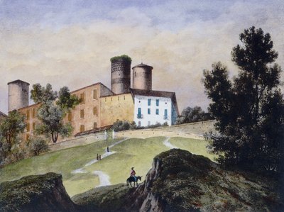 Impression aquarelle de Francesco Gonin représentant le château de Castiglione Falletto où il est conservé - Unbekannt