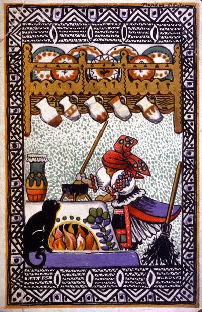 Sorcière préparant une potion, début du 20e siècle (carte postale) - Unbekannter Künstler