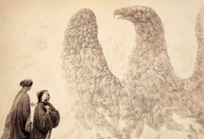 Dans la sphère de Jupiter, Dante voit les esprits bienheureux se disposer en forme d
