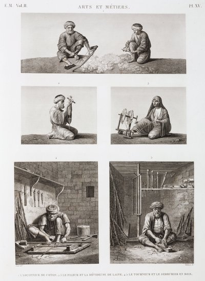 Travailleurs du textile et du bois, Égypte, vers 1798 - Unbekannt