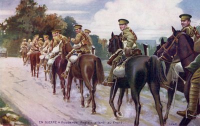 Première Guerre mondiale : Hussards anglais en route pour le front - Unbekannter Künstler