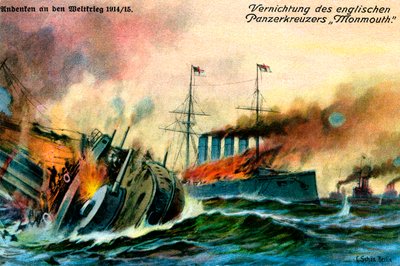 Première Guerre mondiale : Naufrage du croiseur cuirassé britannique - Unbekannter Künstler
