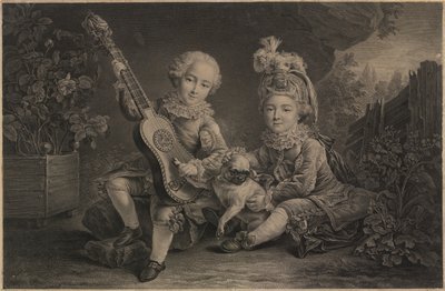 Jeunes enfants jouant, Paris, vers 1775 - Unbekannter Künstler