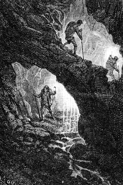 Fac-similé du roman "Voyage au centre de la Terre" de Jules Verne (gravure) - Unbekannter Künstler