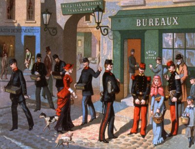 Livraison postale à Paris, détail d