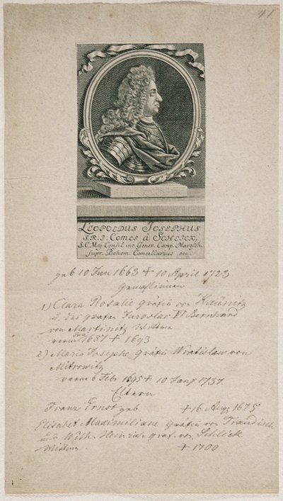 Le feld-maréchal Leopold Joseph von Schlik - Unbekannter Stecher