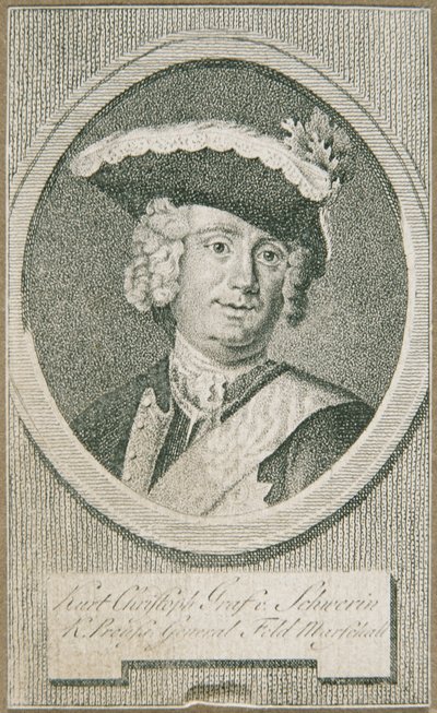 Le maréchal général prussien Kurt Christoph Comte de Schwerin - Unbekannter Stecher