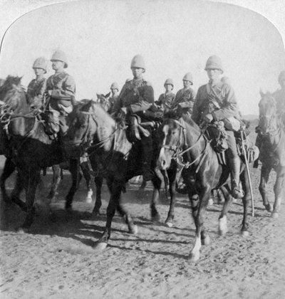 10e Hussards après avoir repoussé une attaque boer, Colesberg, Afrique du Sud, 4 janvier 1900 - Underwood and Underwood