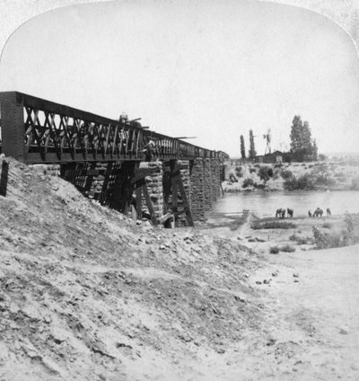 Pont sur la rivière Modder, Afrique du Sud, 21 février 1900 - Underwood and Underwood