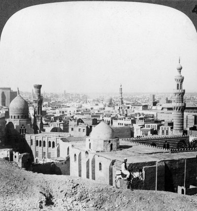 Le Caire, vue vers le sud-ouest, à travers la ville jusqu