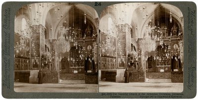 Église des chrétiens arméniens, Jérusalem, Palestine, 1897 - Underwood and Underwood